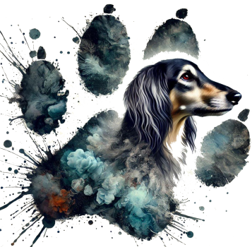 Bügelbild Saluki in Pfote